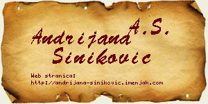 Andrijana Šiniković vizit kartica